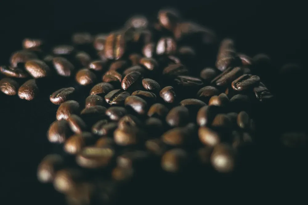 Pile of roasted coffee beans