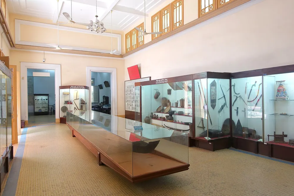 Ethnography room with display cases in the Museum of Vietnamese History, Ho Chi Minh City