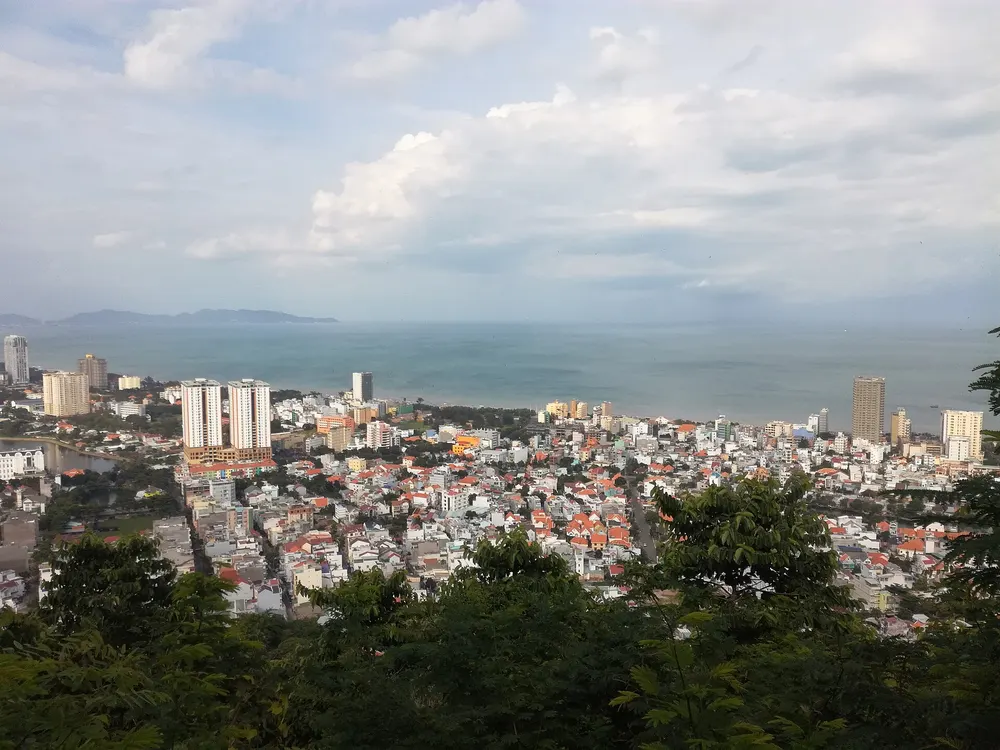 View over Vũng Tàu and the sea from the lighthouse hill