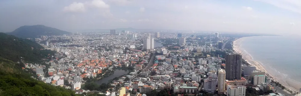 Panorama of Vũng Tàu and Back Beach from the top of Núi Nhỏ